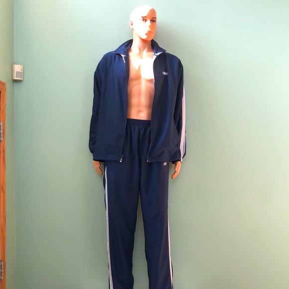 Reebok Blue Track Suit SZ M Pants and Lrg jacket